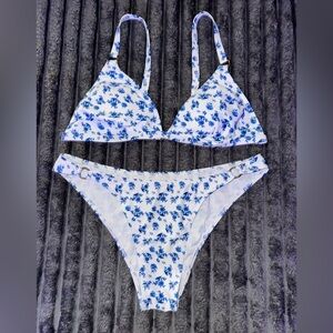 Blue Floral Bikini Set